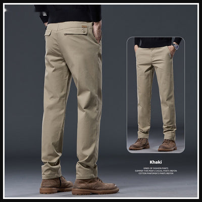 Pantalones Casuales de Algodón Puro con Stretch - Corte Recto Relajado para Hombre - Image 2