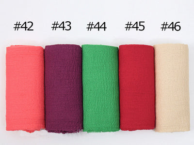 Pañuelo de Algodón y Lino Plisado - Colores Puros - Image 61