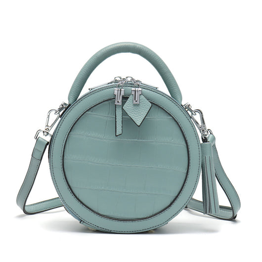 Bolso Redondo de Cuero para Mujer - Mensajero Compacto - Image 8