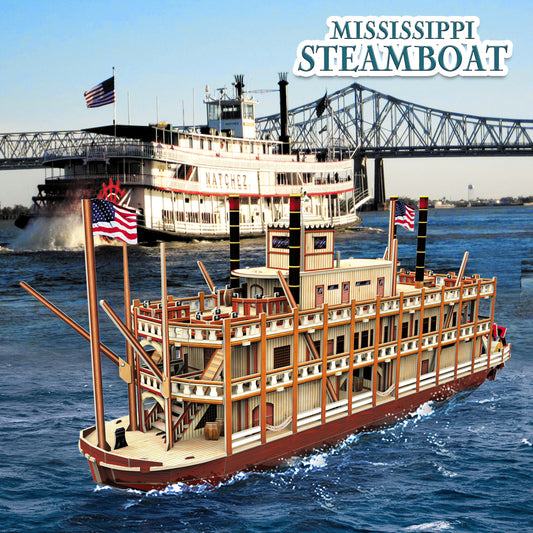 Modelo de Barco de Vapor del Río Mississippi - Puzzle 3D Estéreo