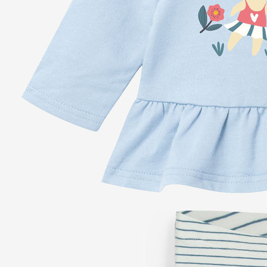 Conjunto Infantil Otoño Rayas Conejo Divertido Manga Larga - Image 9