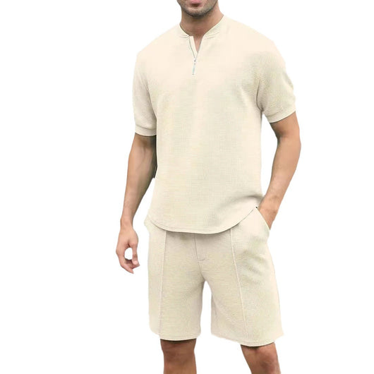 Traje Ejecutivo Hombre con Cuello Mao, Cierre de Cremallera y Pantalón Corto - Image 5