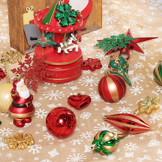 Set de 88 Bolas Navideñas Decorativas de Formas Especiales