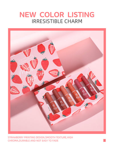 Set de 6 Brillos Labiales Sabor Fresa con Fórmula Antiadherente - Image 6