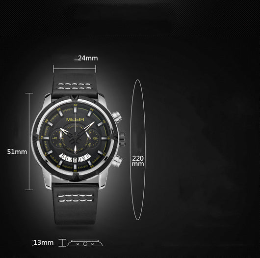 Reloj de Pulsera Multifuncional para Hombre con Correa de Cuero, Resistente al Agua y Esfera Grande - Image 6