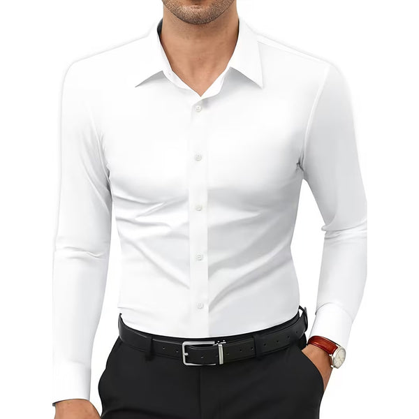 Camisa Ejecutiva Blanca Elástica para Hombre Talla Grande