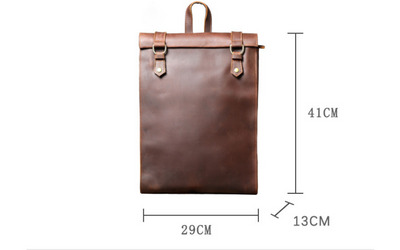 Mochila Escolar de Cuero Genuino Estilo Retro para Hombre - Image 11