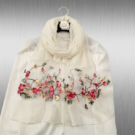 Pañuelo de Seda Bordado Elegante y Versátil para Mujer - Image 13