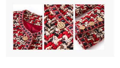 Chaqueta Tweed Corta Celebrity Rojo Intenso - Image 10