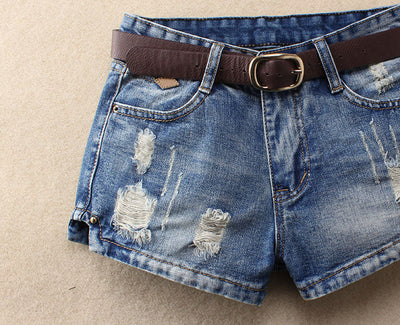Shorts Vaqueros Mujer Estilo Coreano Talla Grande Cintura Media Rotos Verano - Image 6