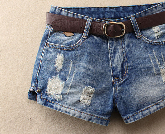 Shorts Vaqueros Mujer Estilo Coreano Talla Grande Cintura Media Rotos Verano - Image 6