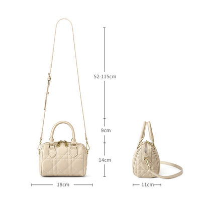 Bolso Mensajero Boston de Cuero Genuino con Diseño Rombo - Image 8