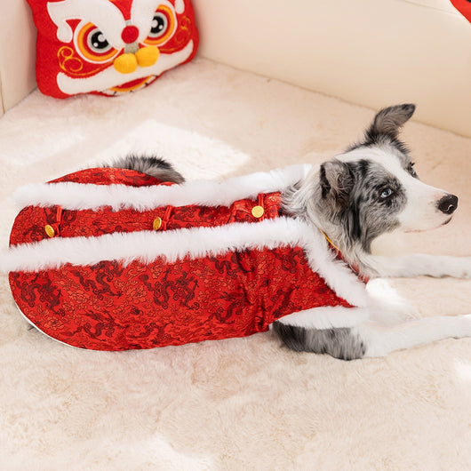 Abrigo Chino Acolchado para Perros Grandes - Estilo Tang con Pelaje de Conejo - Image 30