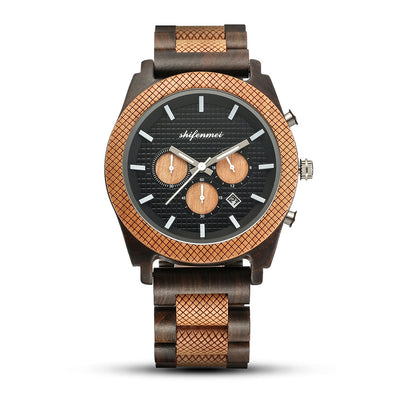 Reloj Deportivo de Madera para Hombre con Cronógrafo y Calendario - Image 9