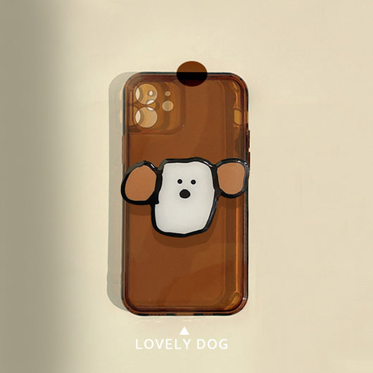 Funda para Teléfono Perro Orejas Grandes con Soporte Marrón Chocolate - Image 3