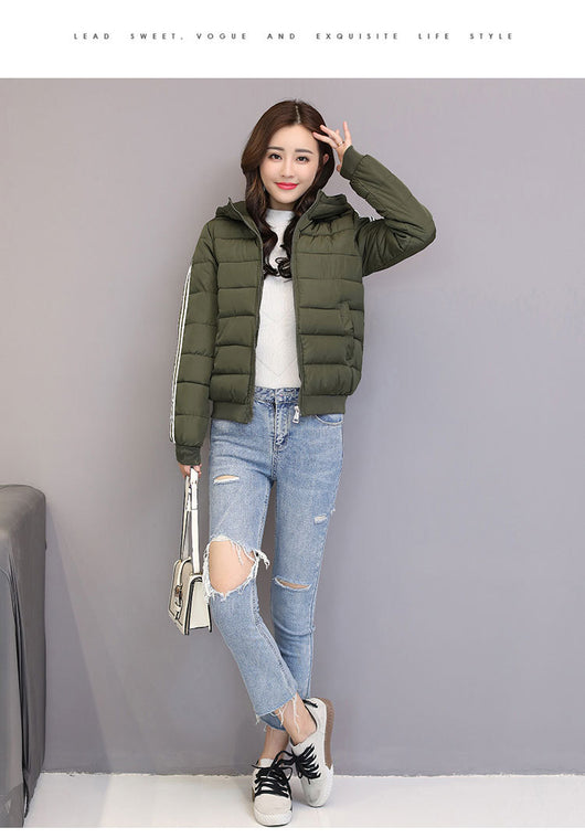 Chaqueta de Algodón Corta con Capucha - Abrigo Slim Fit para Invierno - Image 33