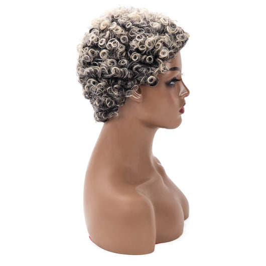 Peluca Rizada Africana Plateada para Damas - Fibra Sintética Premium - Image 10