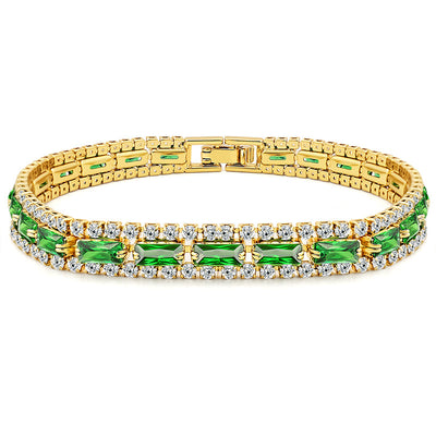 Pulsera de Circonita Verde Brillante Unisex - Joyería con Diamantes Completos - Image 4