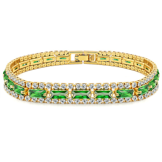 Pulsera de Circonita Verde Brillante Unisex - Joyería con Diamantes Completos - Image 4