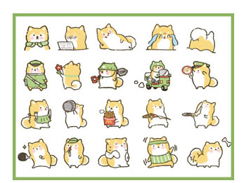 Sheet of cute squirrel stickers in various poses and expressions for handbook, diary, or photo album decoration. - Image 6
