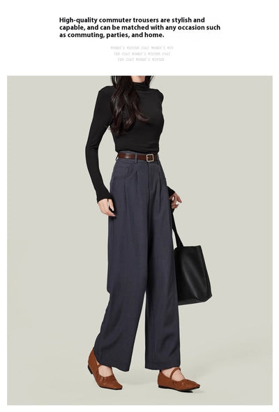 Pantalones Anchos Drapeados Slim para Mujer - Colección Otoño - Image 10