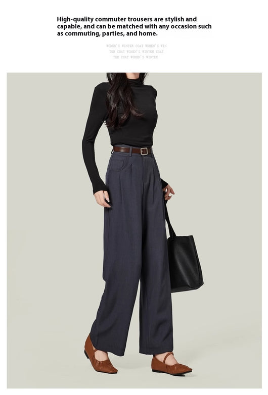 Pantalones Anchos Drapeados Slim para Mujer - Colección Otoño - Image 10