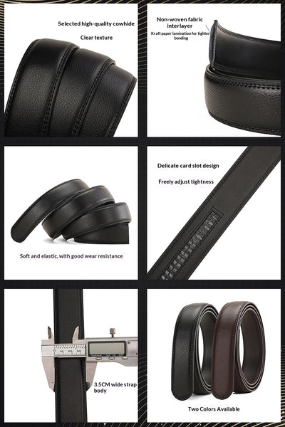 Cinturón de Cuero Genuino para Hombre con Hebilla Automática - Lujo Minimalista - Image 12