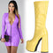 Botas de Charol con Tacón Super Alto y Punta Reforzada