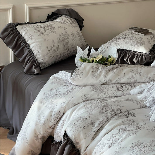 Juego de Cama Sedoso French Ice con Encaje Premium - Image 2