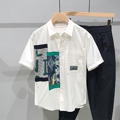Camisa Colorblock de Manga Corta con Bolsillo para Hombre - Image 4