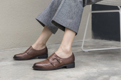 Zapatos de Cuero Estilo Brogue Clásico Retro para Mujer - Image 7