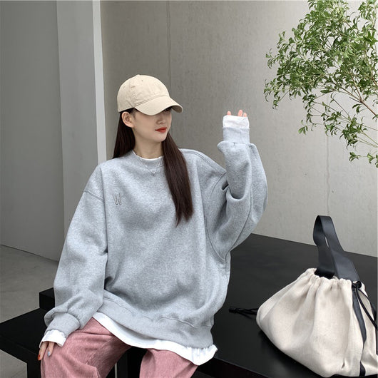 Sudadera Coreana Oversize de Dos Piezas Simuladas - Diseño Ligero Primavera - Image 4