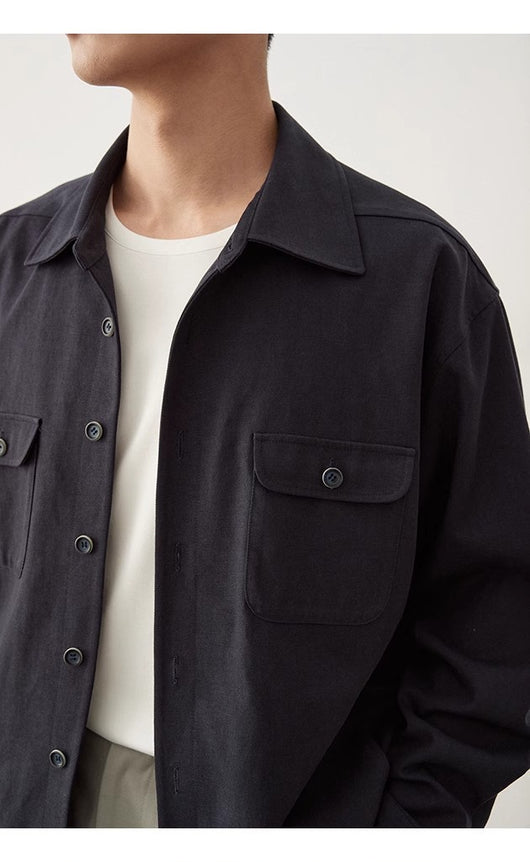 Camisa de Algodón con Solapa Clásica Perfil Simple - Image 23