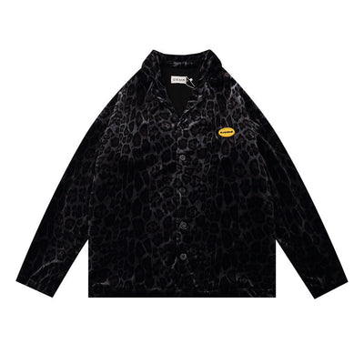 Abrigo Camisa Leopardo Terciopelo Estilo Europeo-Americano - Image 13
