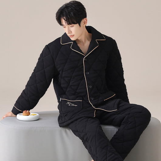 Pijama Acolchado de Tres Capas para Otoño e Invierno