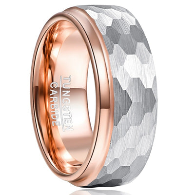 Anillo de Acero Tungsteno Chapado en Oro Rosado para Hombre - Image 3