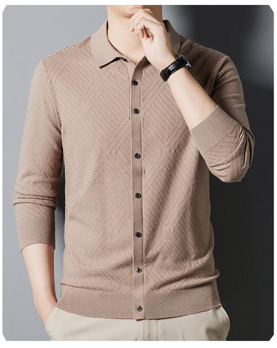 Suéter Urbano de Terciopelo Juan para Hombre - Cuello Alto Liso Otoño - Image 16