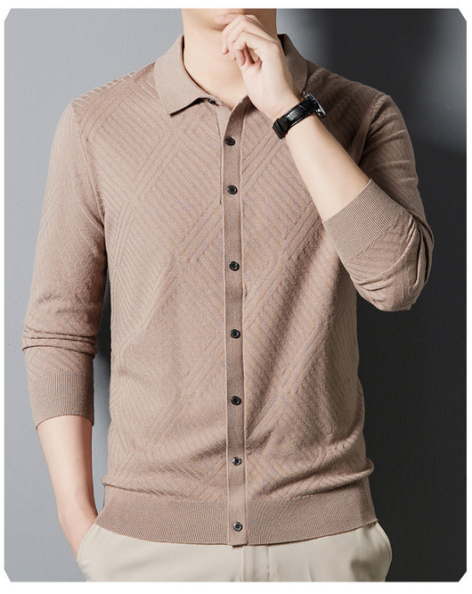 Suéter Urbano de Terciopelo Juan para Hombre - Cuello Alto Liso Otoño - Image 16