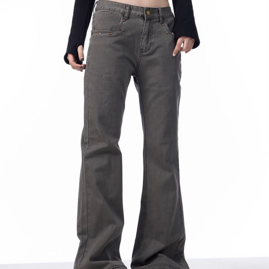 Pantalones Skinny Retro Talle Alto Elásticos con Bota Acampanada para Mujer