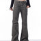Calça Skinny Retrô de Cintura Alta Elástica com Boca de Sino para Mulher