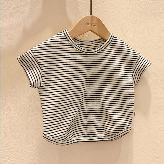 Playera de Rayas para Bebé - Manga Corta Unisex Verano - Image 5