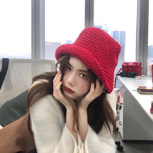 Gorro Tejido Grueso Artesanal Estilo Street para Mujer