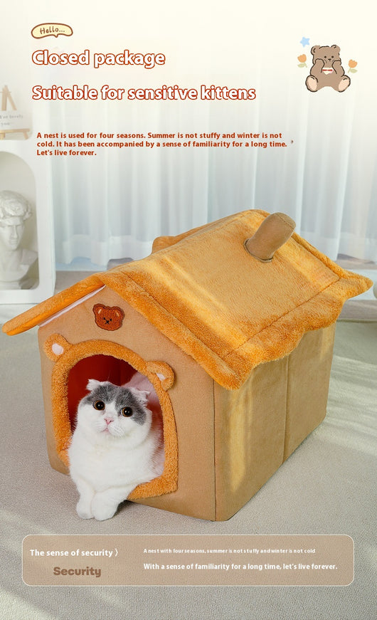 Cama Térmica para Mascotas - Casa Acogedora 4 Estaciones Desmontable y Lavable - Image 17