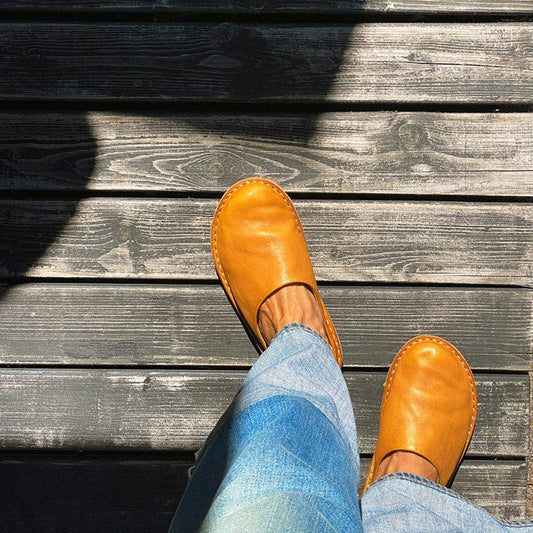 Pantuflas de Cuero Cómodo con Suela Antideslizante