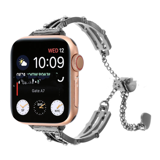 Pulsera Reloj Metálica con Diseño X Hueco y Cristales Brillantes - Image 5