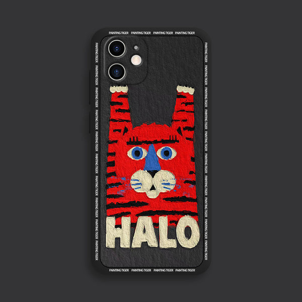 Funda de Silicona Líquida para Pareja - Diseño Hello Tiger Personalizado