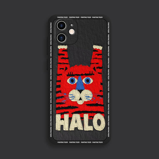Funda de Silicona Líquida para Pareja - Diseño Hello Tiger Personalizado