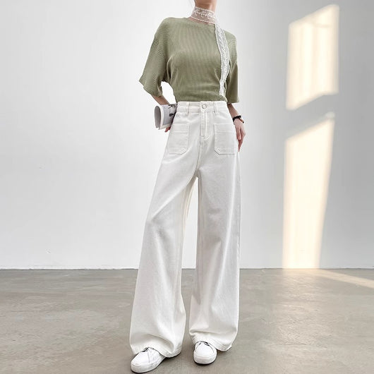Pantalón Recto Holgado de Cintura Alta con Efecto Adelgazante - Image 7