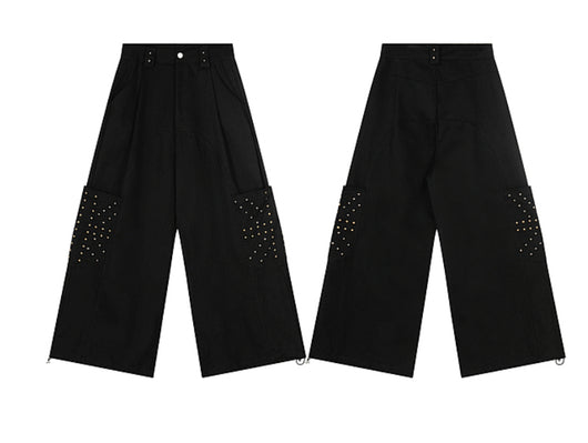 Pantalones Deportivos con Diseño Geométrico y Remaches de Moda Urbana - Image 13