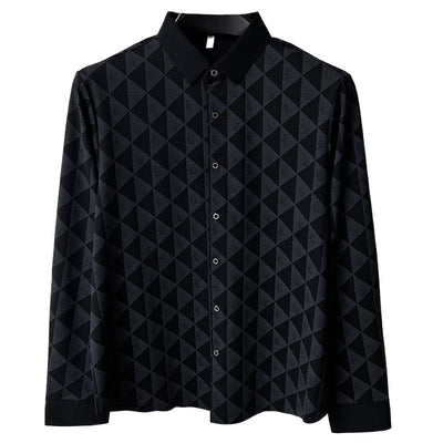Camisa Manga Larga Ice Silk Slim Fit para Hombre - Image 5